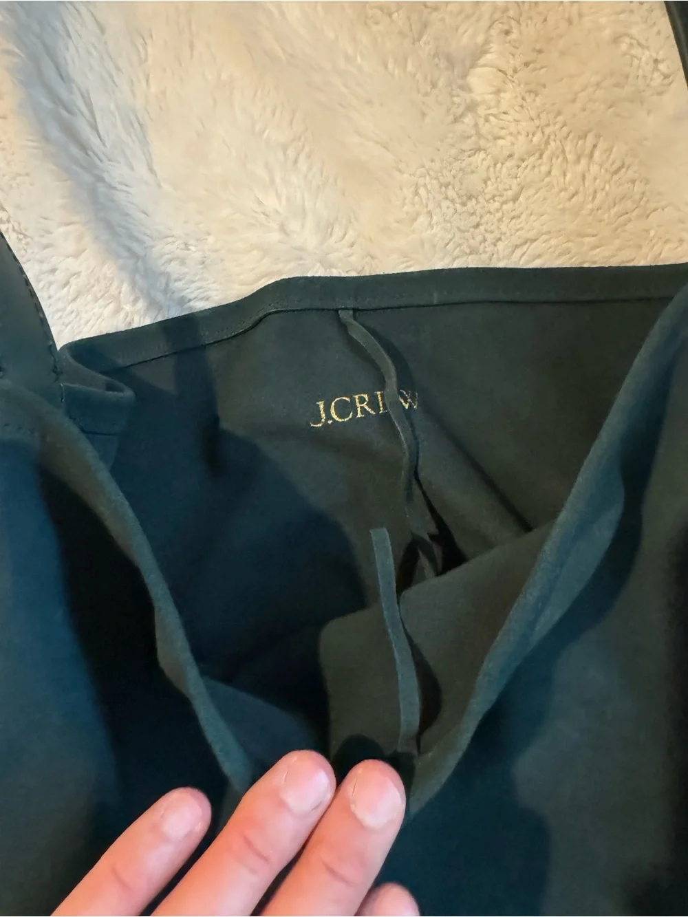 J. Crew Dark Teal Suede Shoulder Bag
